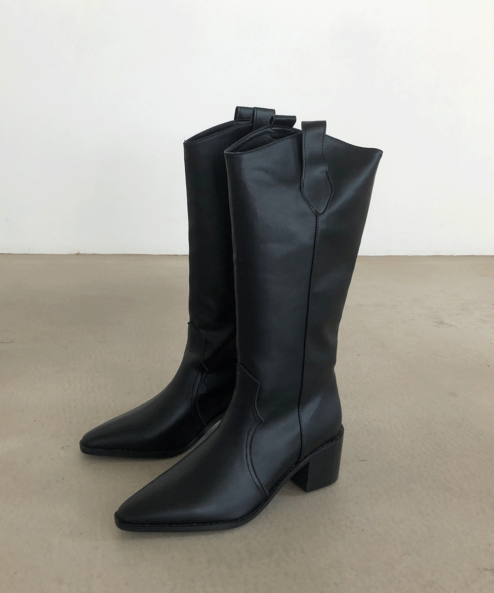 Long Western Boots [Black]