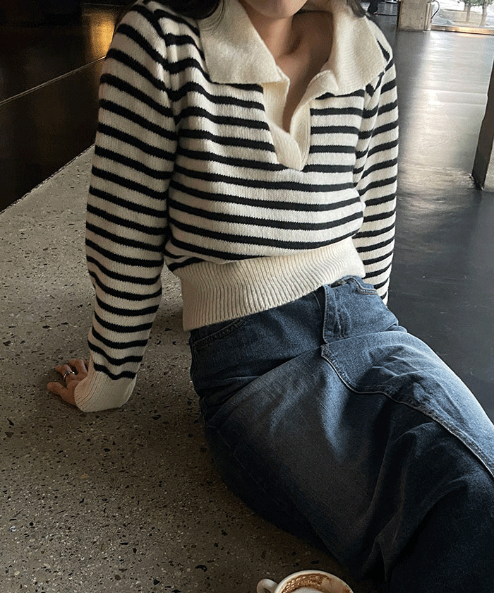 Stripe Collar Knit